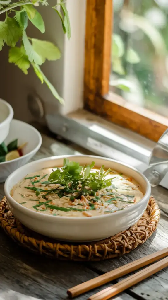 Close-Up of Canh Chua with Fresh Herbs